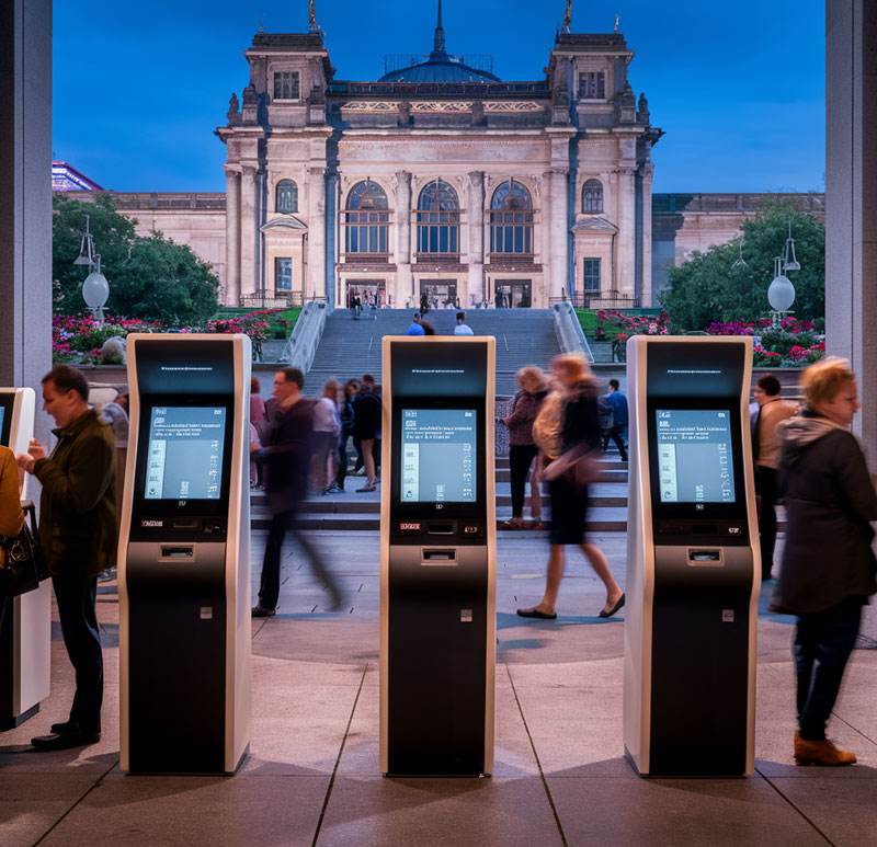 self-service ticket kiosk in museum