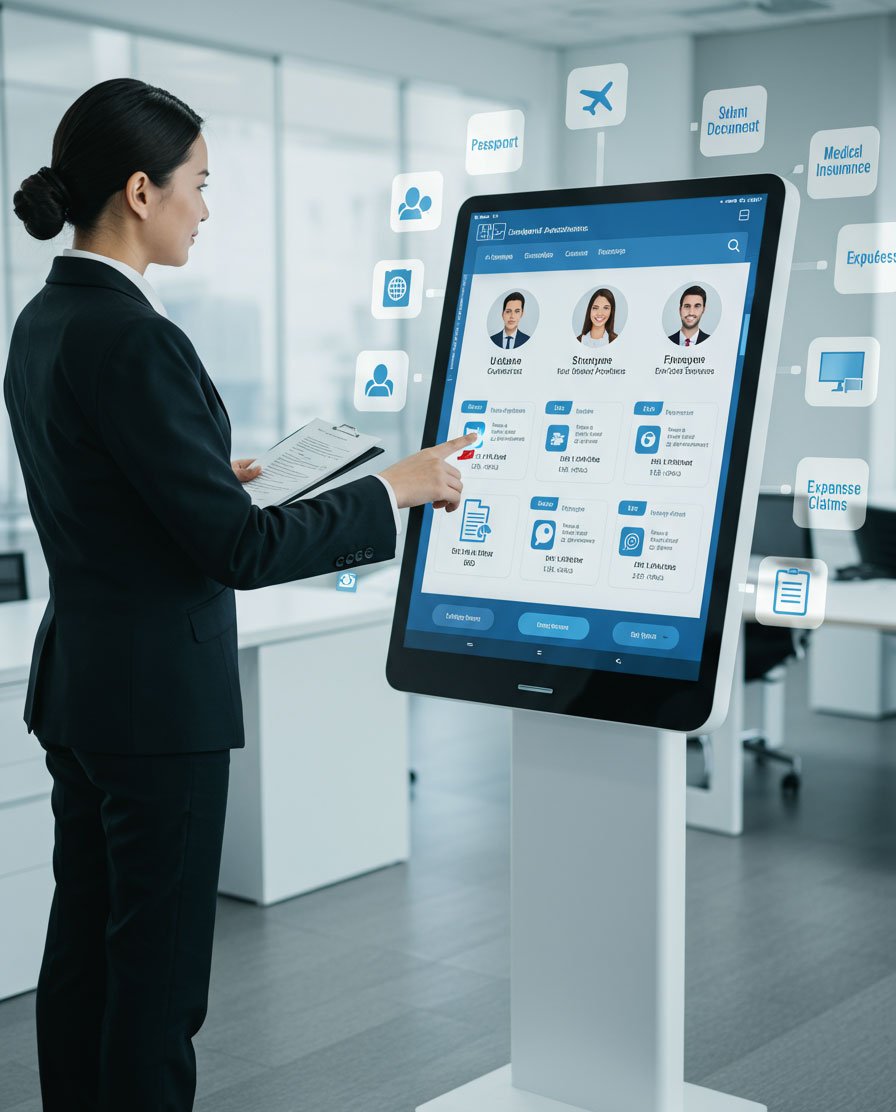 Manager hr self-service kiosk machine