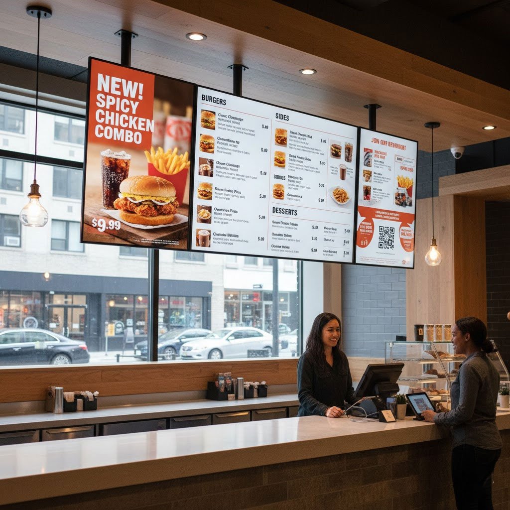 Digital screens for restaurants