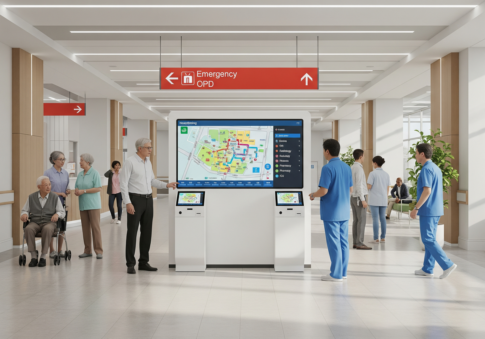 wayfinding kiosk for hospitals