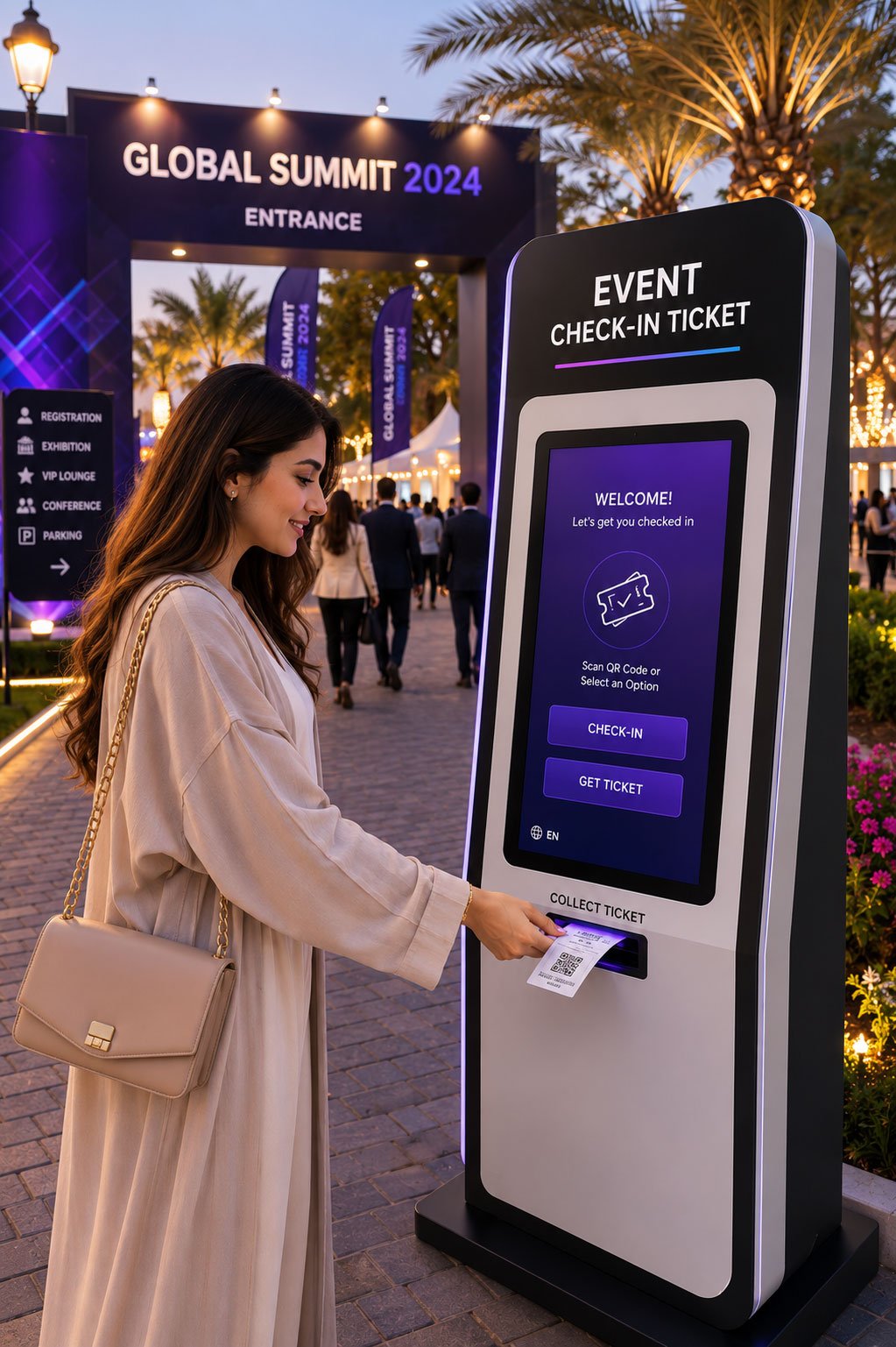 event check-in ticketing kiosk