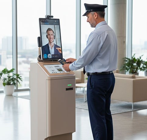video call kiosk driver verification