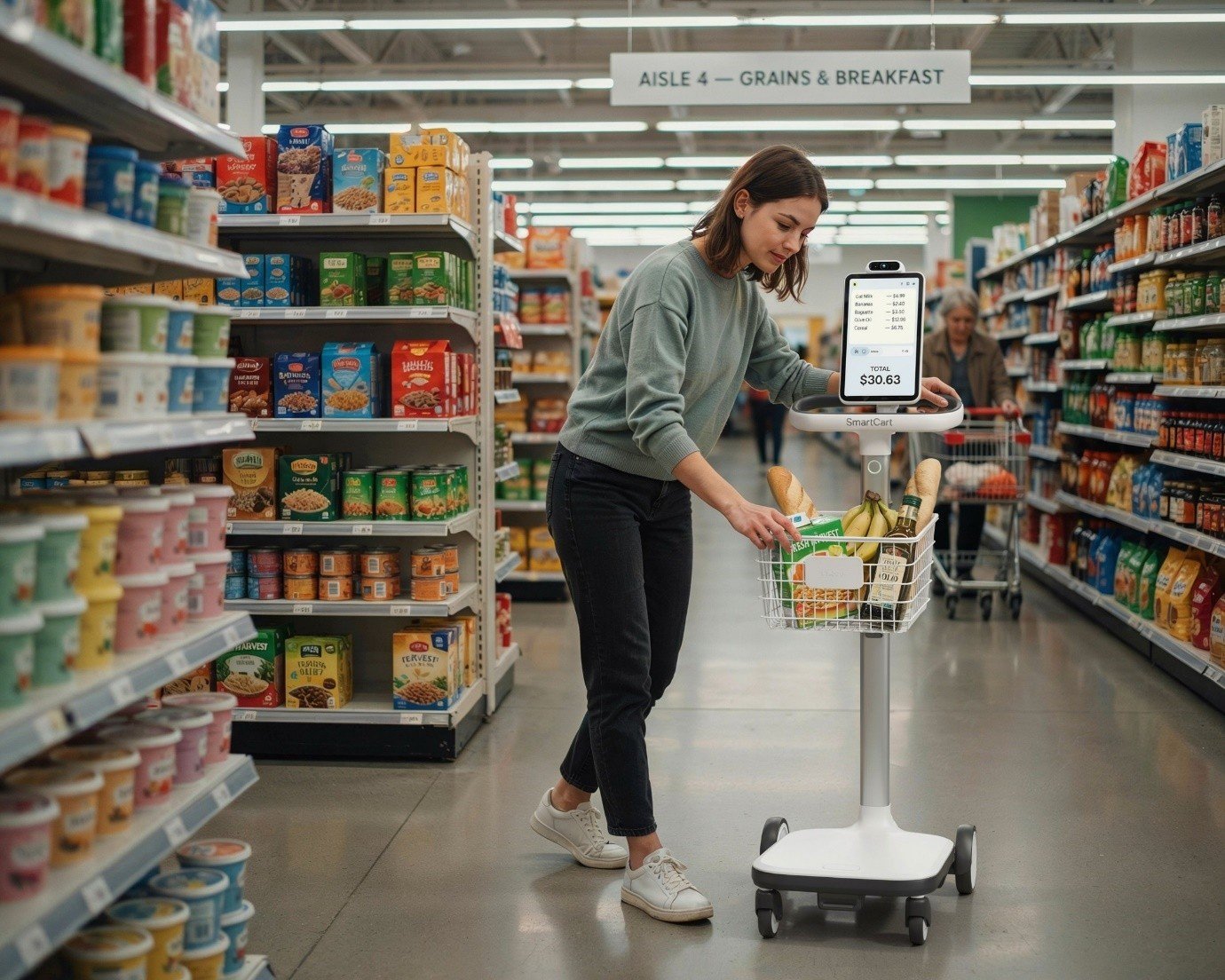 What are the features of an AI smart cart