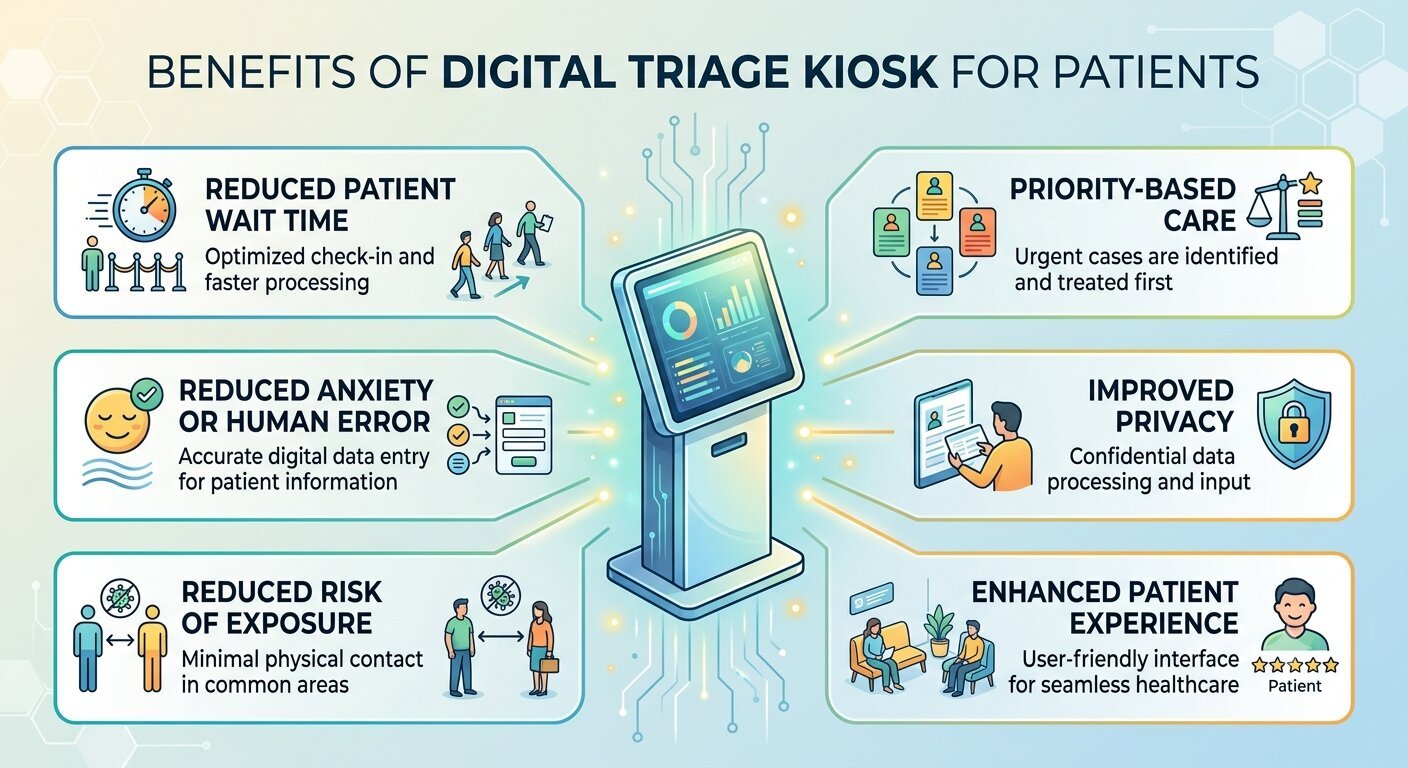 What are the benefits of a digital triage kiosk?
